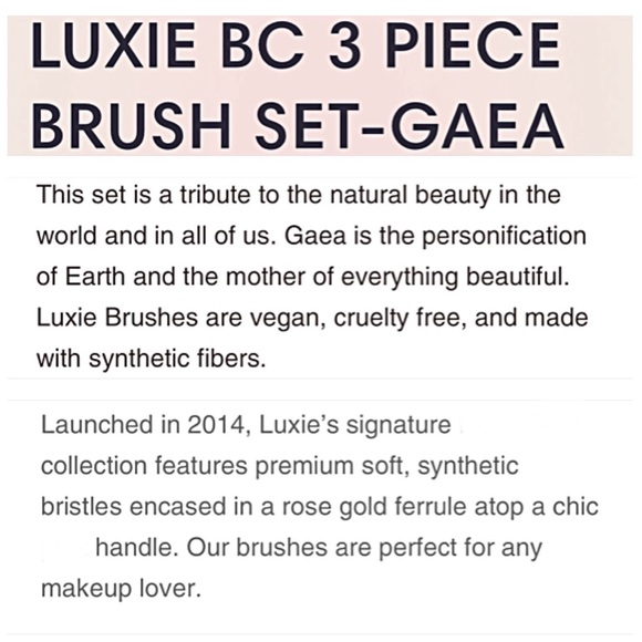 NEW LUXIE 3 MAKEUP BRUSHES GAEA set BOXYCHARM vegan; foundation; shading; crease - Picture 10 of 13